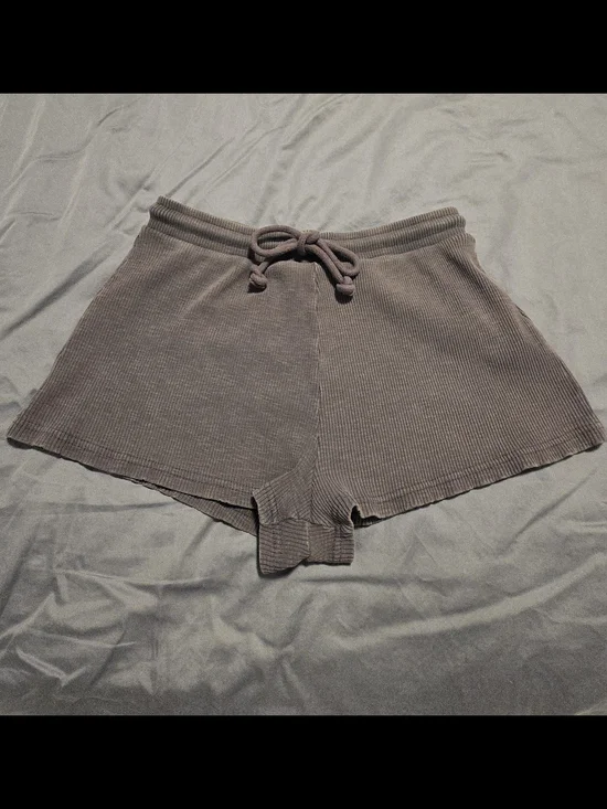 ZARA Purple Ribbed Drawstring Lounge Shorts. Size S - Picture 4 of 9